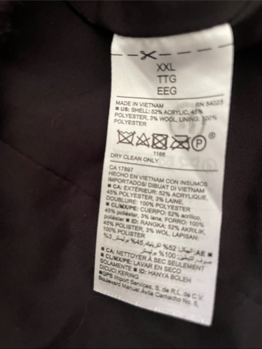 Old Navy Black Peacoat Women’s XXL Double Breasted Wool Blend - Picture 4 of 6